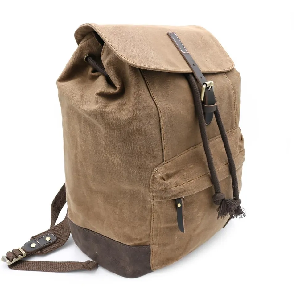 radar-1957-zaino-pelle-e-tessuto-stone-washed-con-tasca-water-resistant image 1